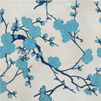 Mosaic House Moroccan tile Juliette 4x4 L 1-13-15 White Light Turquoise Cobalt Blue  hand painted 